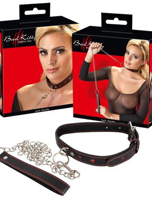 Bad Kitty - Halsfessel und Leine schwarz Bad Kitty - Halsfessel und Leine schwarz