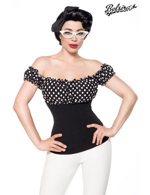 Belsira - schulterfreies Jersey-Top schwarz/weiß/dots Belsira - schulterfreies Jersey-Top schwarz/weiß/dots