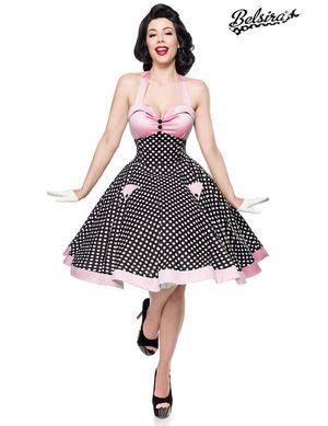 Belsira - Vintage-Swing-Kleid mit Neckholder schwarz/weiß/rosa Belsira - Vintage-Swing-Kleid mit Neckholder schwarz/weiß/rosa