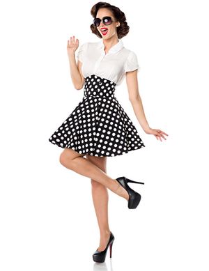 Belsira - High-Waist Minitellerrock schwarz/weiß