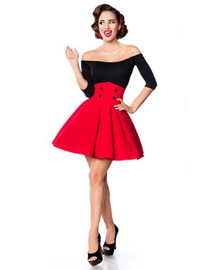 Belsira - High-Waist Minitellerrock rot