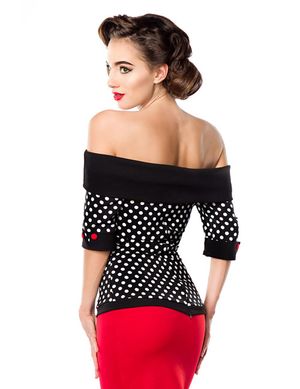 Belsira - schulterfreies Jersey-Top schwarz/weiß/rot Belsira - schulterfreies Jersey-Top schwarz/weiß/rot