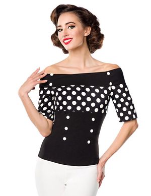 Belsira - schulterfreies Jersey-Top schwarz/weiß/dots Belsira - schulterfreies Jersey-Top schwarz/weiß/dots