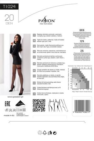 Passion - Strumpfhose mit Muster TI024 schwarz Passion - Strumpfhose mit Muster TI024 schwarz
