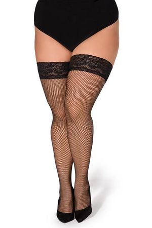 Legg Story - Netz-Strümpfe Christina 7/8 Xtra Size schwarz Legg Story - Netz-Strümpfe Christina 7/8 Xtra Size schwarz
