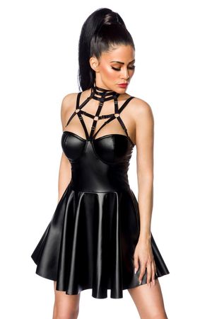 Saresia-Harness-Wetlook-Kleid 18266 schwarz Saresia-Harness-Wetlook-Kleid 18266 schwarz