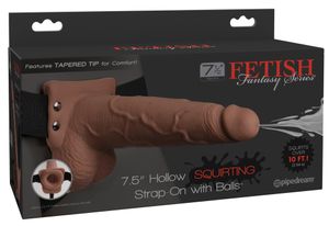 Fetish Fantasy Series - 7,5" Hollow Squirting Strap-on with Balls natural Fetish Fantasy Series - 7,5" Hollow Squirting Strap-on with Balls natural