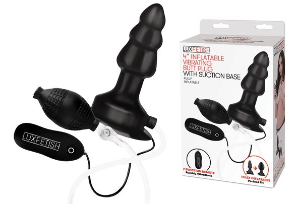 LUX FETISH-4” Inflatable Vibrating Butt Plug with Suction Base LUX FETISH-4” Inflatable Vibrating Butt Plug with Suction Base