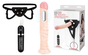 LUX FETISH-8.5" Realistic Vibrating Dildo & Strap-on Harness Set LUX FETISH-8.5" Realistic Vibrating Dildo & Strap-on Harness Set