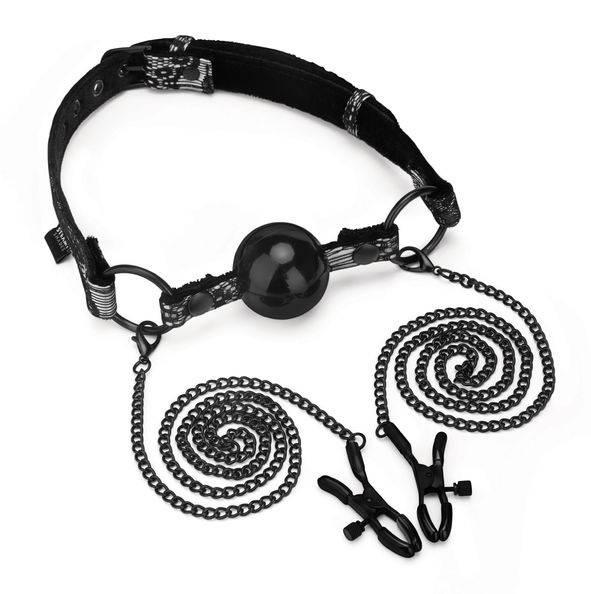 Steamy Shades - Ball Gag with Nipple Clamps schwarz Steamy Shades - Ball Gag with Nipple Clamps schwarz