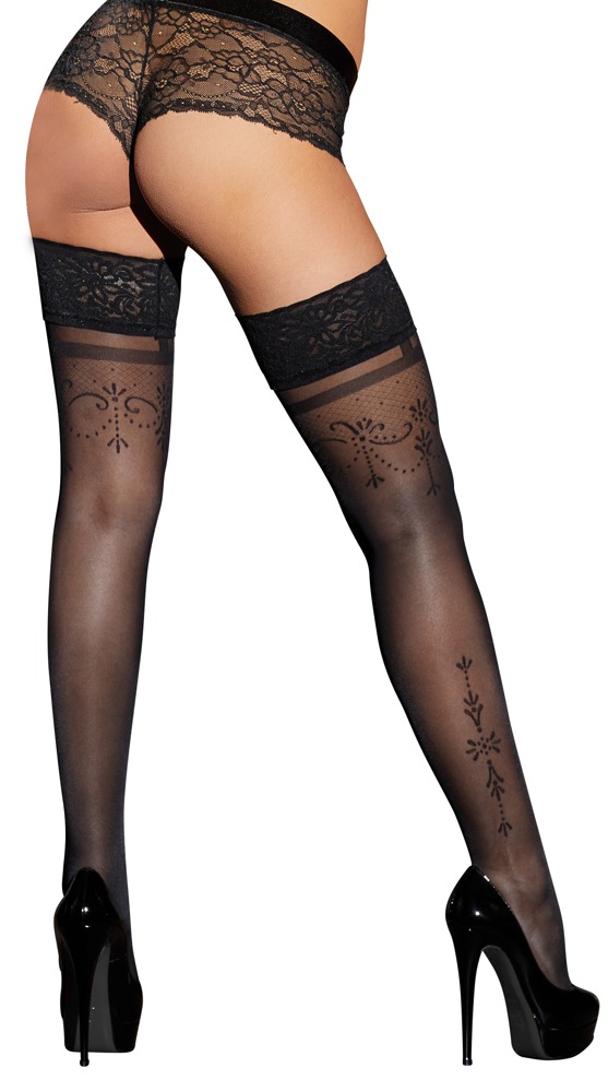 Cottelli Collection - Halterlose Strümpfe schwarz Cottelli Collection - Halterlose Strümpfe schwarz – Produktbild 2