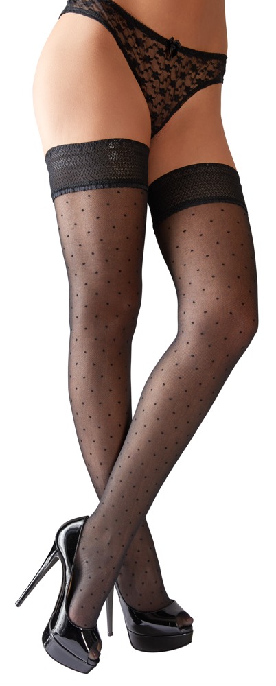 Cottelli Collection - Halterlose Strümpfe Punkte schwarz Cottelli Collection - Halterlose Strümpfe Punkte schwarz