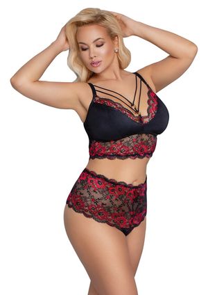 Cottelli Collection - Dessous Set schwarz-rot
