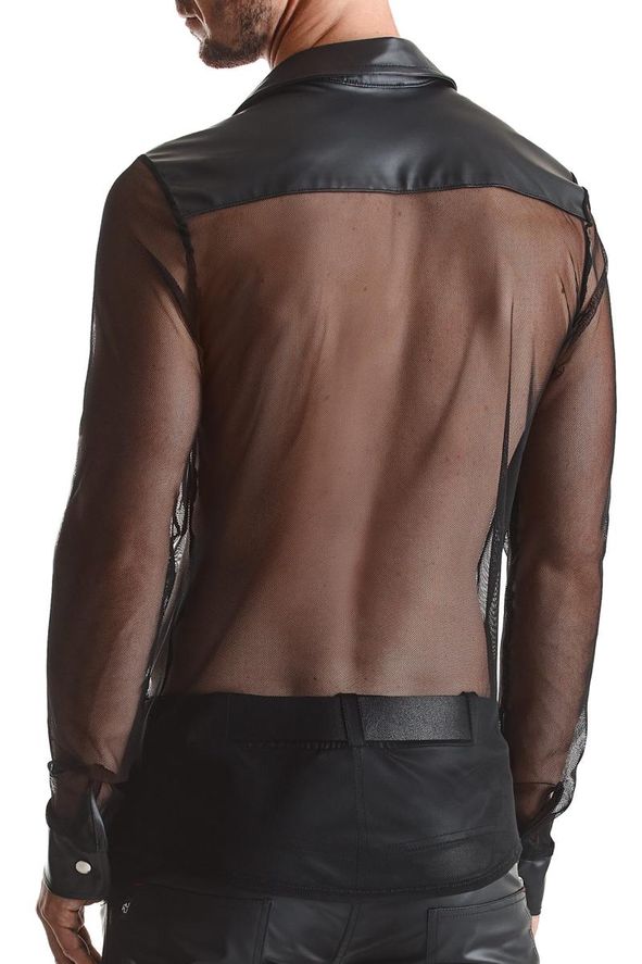 Regnes Fetish Planet - Netz-Wetlook Hemd schwarz Regnes Fetish Planet - Netz-Wetlook Hemd schwarz