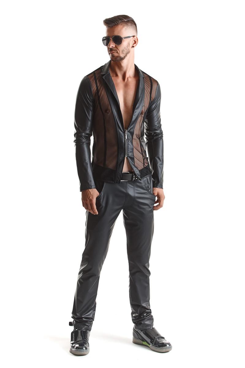 Regnes Fetish Planet - Mesh-Wetlook Jacke schwarz Regnes Fetish Planet - Mesh-Wetlook Jacke schwarz – Produktbild 4