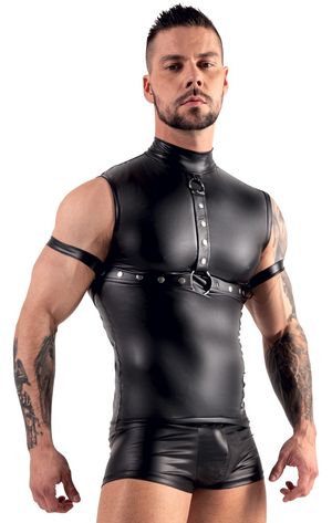 Svenjoyment - Bondage Top Wetlook schwarz