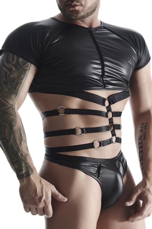 Regnes Fetish Planet - Wetlook Shirt mit Body-Harness