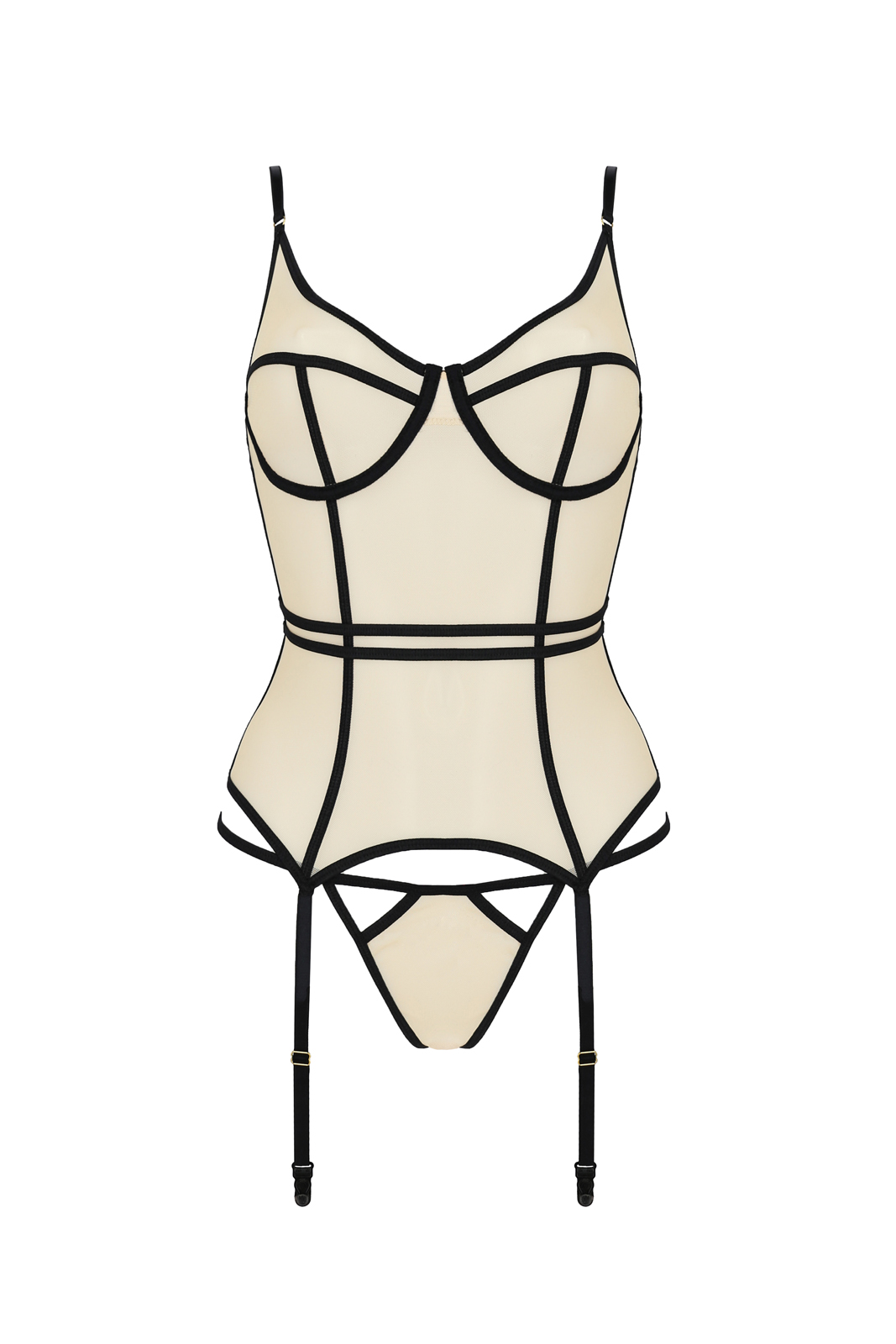 Passion Exclusiv - Straps-Dessous-Set aus Tüll mit String Passion Exclusiv - Straps-Dessous-Set aus Tüll mit String – Produktbild 3