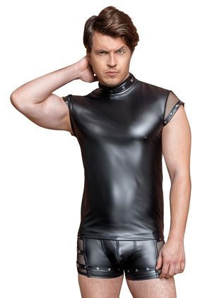 Nek - Mattlook Shirt aus Netzärmeln und Halsfessel Nek - Mattlook Shirt aus Netzärmeln und Halsfessel