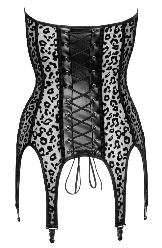 Noir Handmade - Wetlook-Mesh Strapshemd mit Leoparden Samtflockprint Noir Handmade - Wetlook-Mesh Strapshemd mit Leoparden Samtflockprint – Produktbild 7