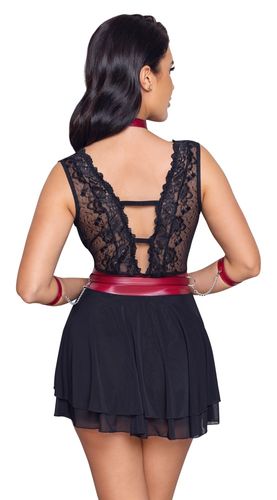 Cottelli Bondage - Babydoll aus zarter Spitze im edlen Matlook Cottelli Bondage - Babydoll aus zarter Spitze im edlen Matlook