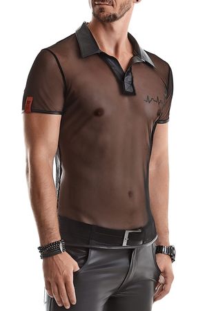 Regnes Fetish Planet - Polo Shirt aus elastischem Mesh Regnes Fetish Planet - Polo Shirt aus elastischem Mesh