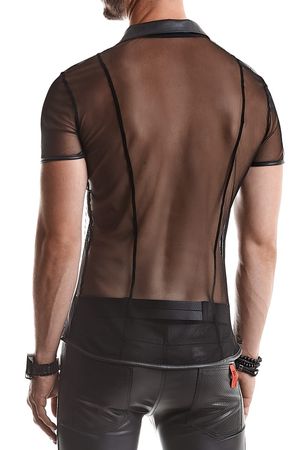 Regnes Fetish Planet - Polo Shirt aus elastischem Mesh Regnes Fetish Planet - Polo Shirt aus elastischem Mesh