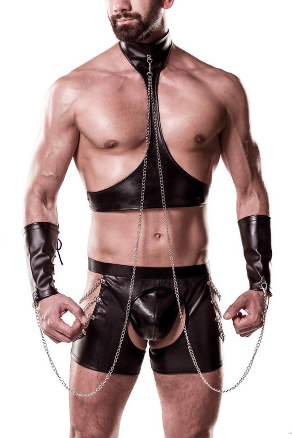 Grey Velvet - Herren Bondage-Set mit Ketten Grey Velvet - Herren Bondage-Set mit Ketten