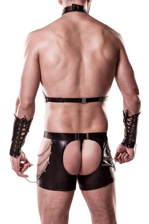 Grey Velvet - Herren Bondage-Set mit Ketten Grey Velvet - Herren Bondage-Set mit Ketten
