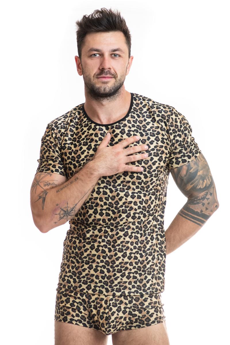 Anais - Herren T-Shirt im Leoparden-Look aus weichem Material – Produktbild 1