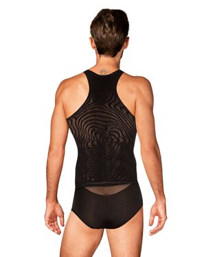 Obsessive - Herren Tank-Top aus feinem Material mit Muster Obsessive - Herren Tank-Top aus feinem Material mit Muster