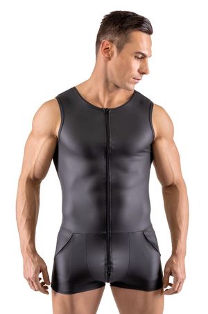 Svenjoyment - Mattlook Herren-Overall aus dehnbarem Material mit Reißverschluss Svenjoyment - Mattlook Herren-Overall aus dehnbarem Material mit Reißverschluss