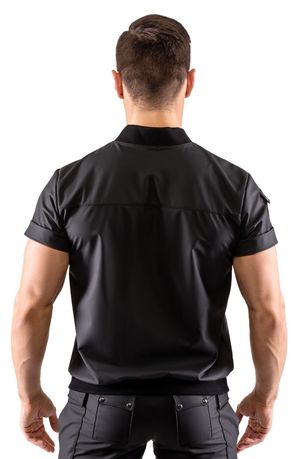 Svenjoyment - Herren-Hemd im Blouson-Style mit Taschen im edlem Mattlook