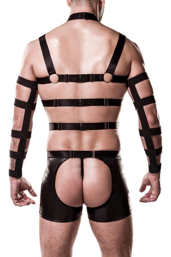 Grey Velvet - Herren Harness Set mit weichen Gummibändern Grey Velvet - Herren Harness Set mit weichen Gummibändern