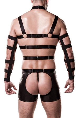 Grey Velvet - Herren Harness Set mit weichen Gummibändern Grey Velvet - Herren Harness Set mit weichen Gummibändern