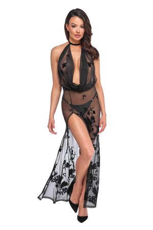 Noir Handmade - Elegantes Maxikleid aus Netzstoff Noir Handmade - Elegantes Maxikleid aus Netzstoff