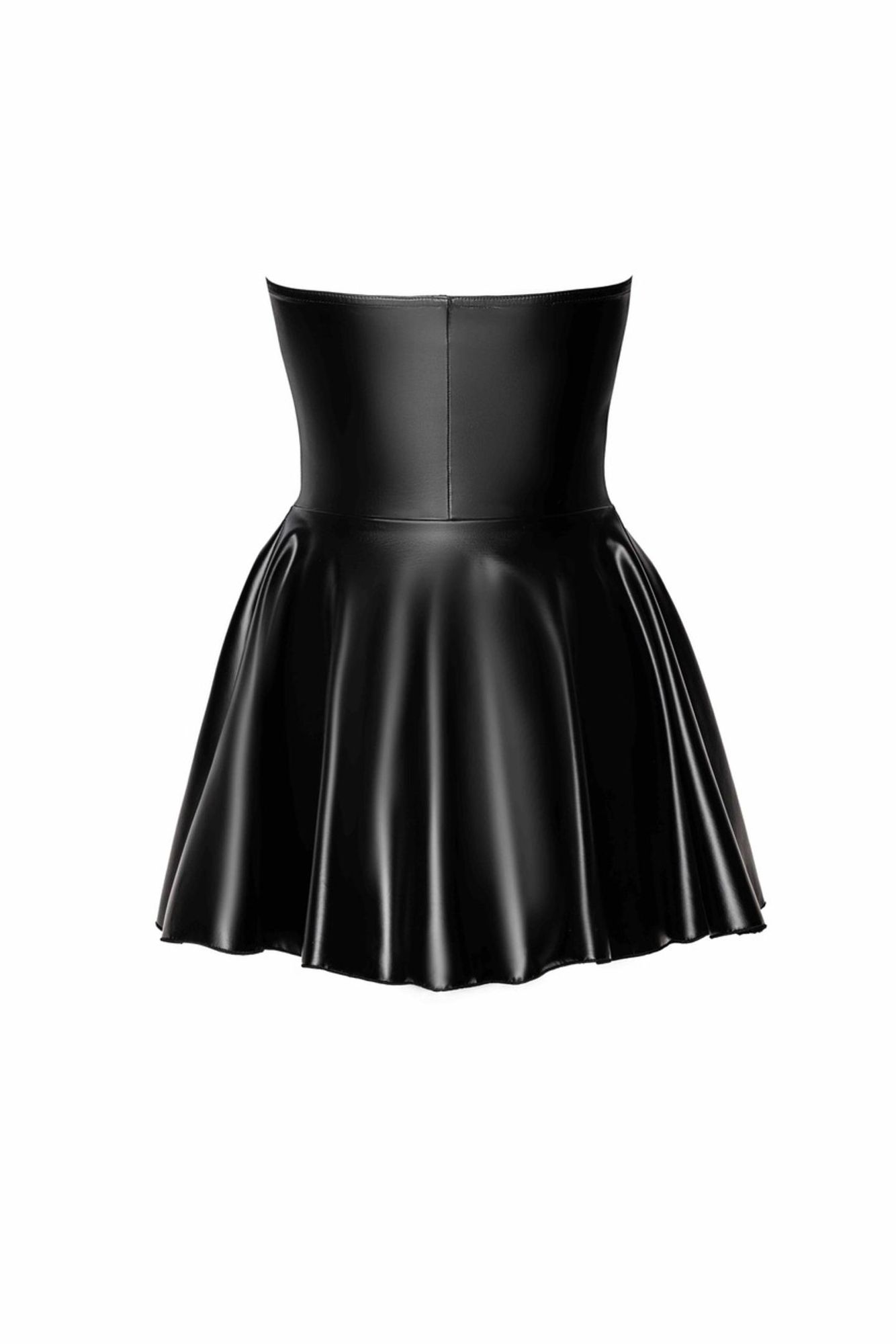 Noir Handmade - Ausgestelltes Wetlook Kleid – Produktbild 4