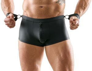 Herren Pants po-frei mit Fesselmanschetten schwarz Herren Pants po-frei mit Fesselmanschetten schwarz