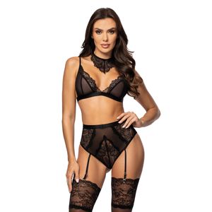 Cristalyn Dessous Set 3-teilig schwarz Cristalyn Dessous Set 3-teilig schwarz