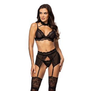 Velvet Sin Dessous Set 3-teilig schwarz Velvet Sin Dessous Set 3-teilig schwarz