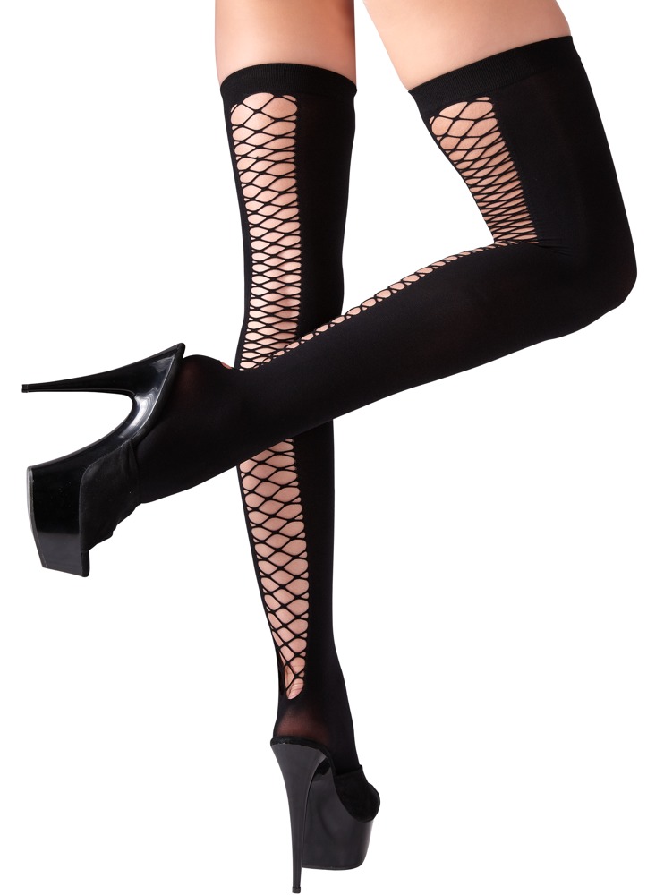 Cottelli Collection - Overknees mit Netznaht