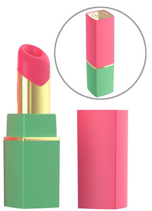 Beauty Klitorisstimulator im Lippenstift-Design grün/pink