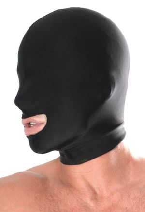 Kopfmaske mit offenem Mund schwarz