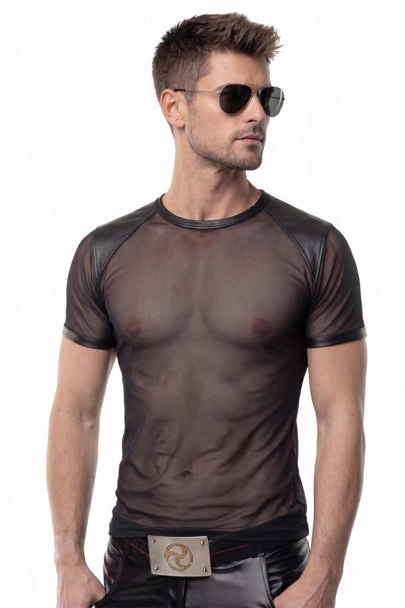 Regnes Fetish Planet - Herren Netz-Shirt Jonas mit Wetlook