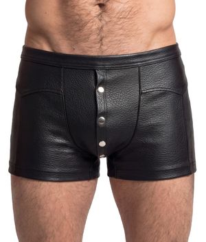 Herren Pants aus Lederimitat schwarz