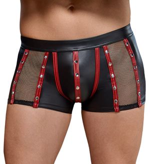 Herren Pants mit Netzeinsätzen und Nieten schwarz/rot Herren Pants mit Netzeinsätzen und Nieten schwarz/rot