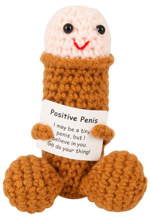 Penis Häkelfigur mit Spruchkarte Penis Häkelfigur mit Spruchkarte