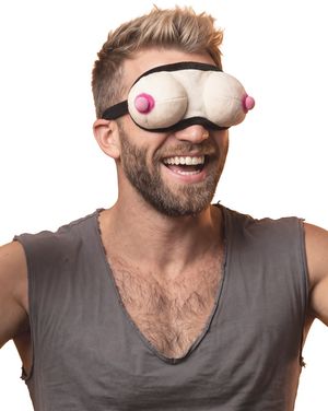 Schlafmaske mit Plüsch-Busen hautfarben Schlafmaske mit Plüsch-Busen hautfarben