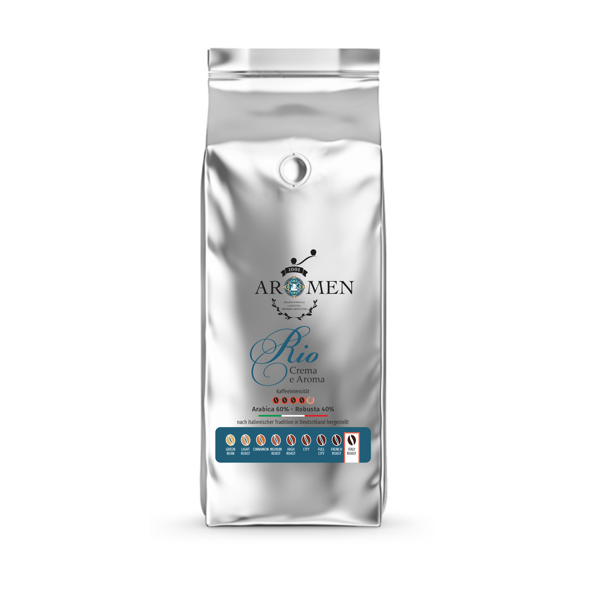1001 Aromen Rio ganze Bohne 1 Kg , Silber