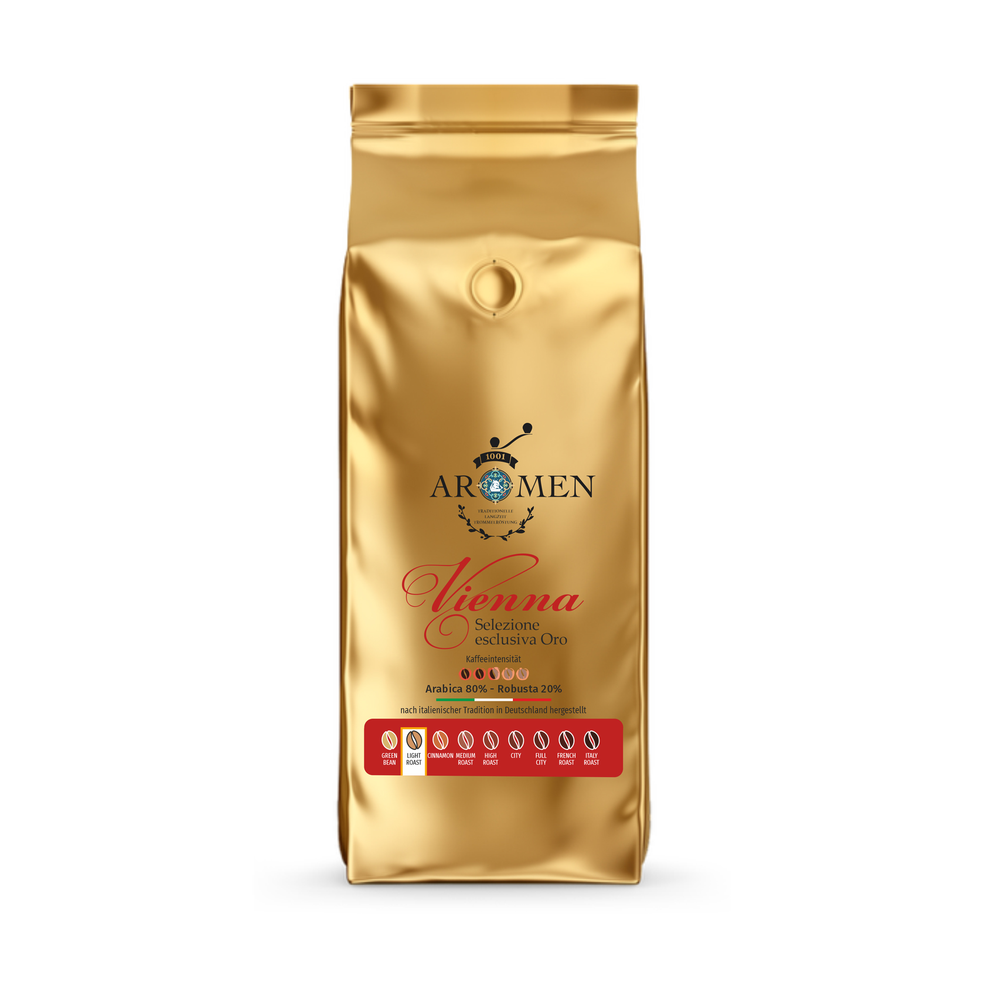 1001 Aromen Vienna ganze Bohne 1 Kg , Gold